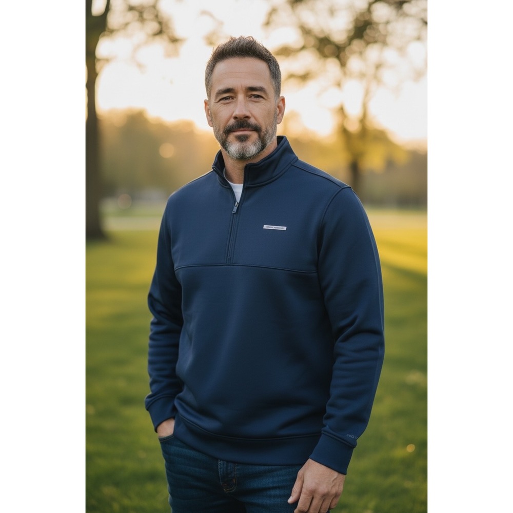 1151 Under Armour Drive Pro Hybrid HZ Golf Pullover Navy Blue Mens 2XL